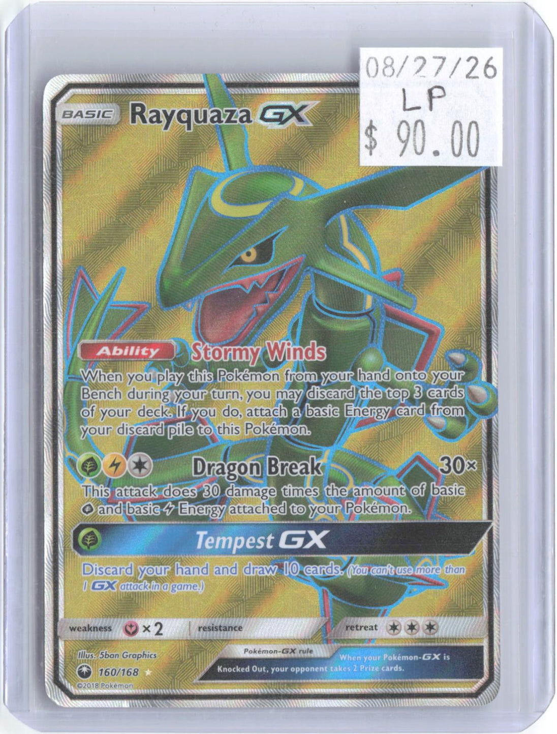 Rayquaza GX 160/168 Ultra Rare Celestial Storm Pokemon Holo Lightly Played