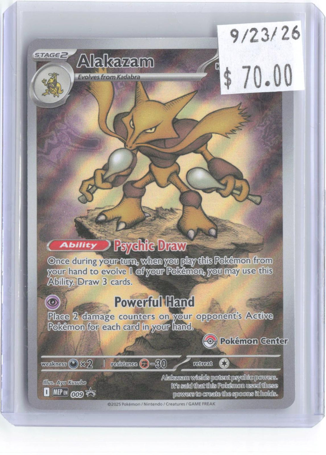 Alakazam (Pokemon Center Exclusive) 009 Holo ME: Mega Evolution Promo Pokemon NM