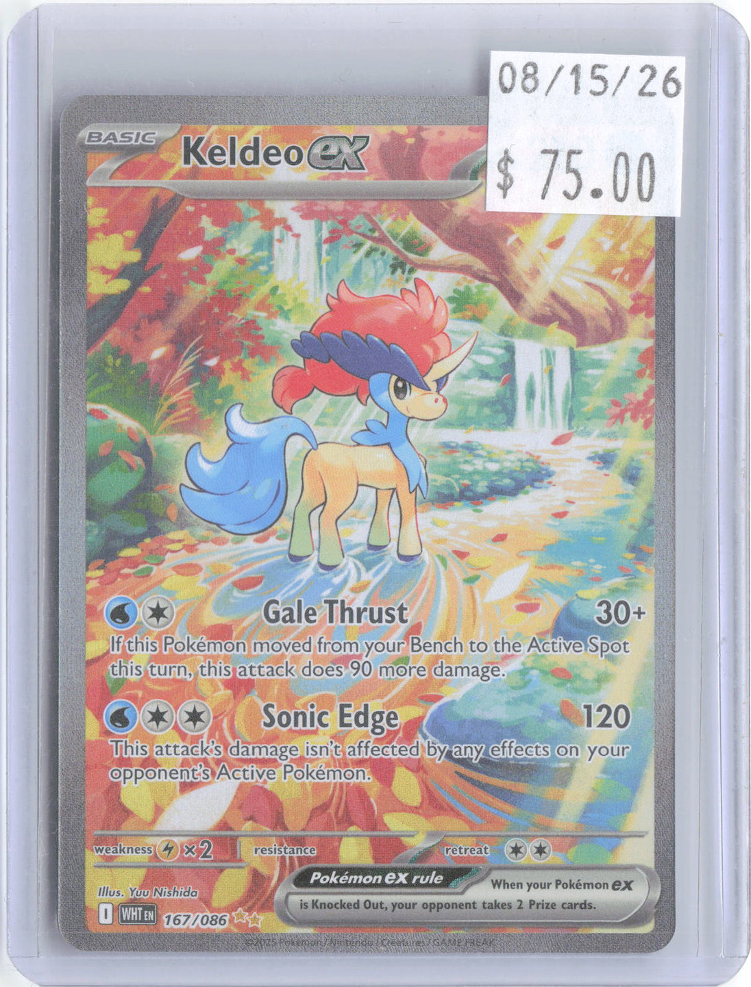Keldeo ex 167/086 Holo Special Illustration Rare White Flare Pokemon Near Mint
