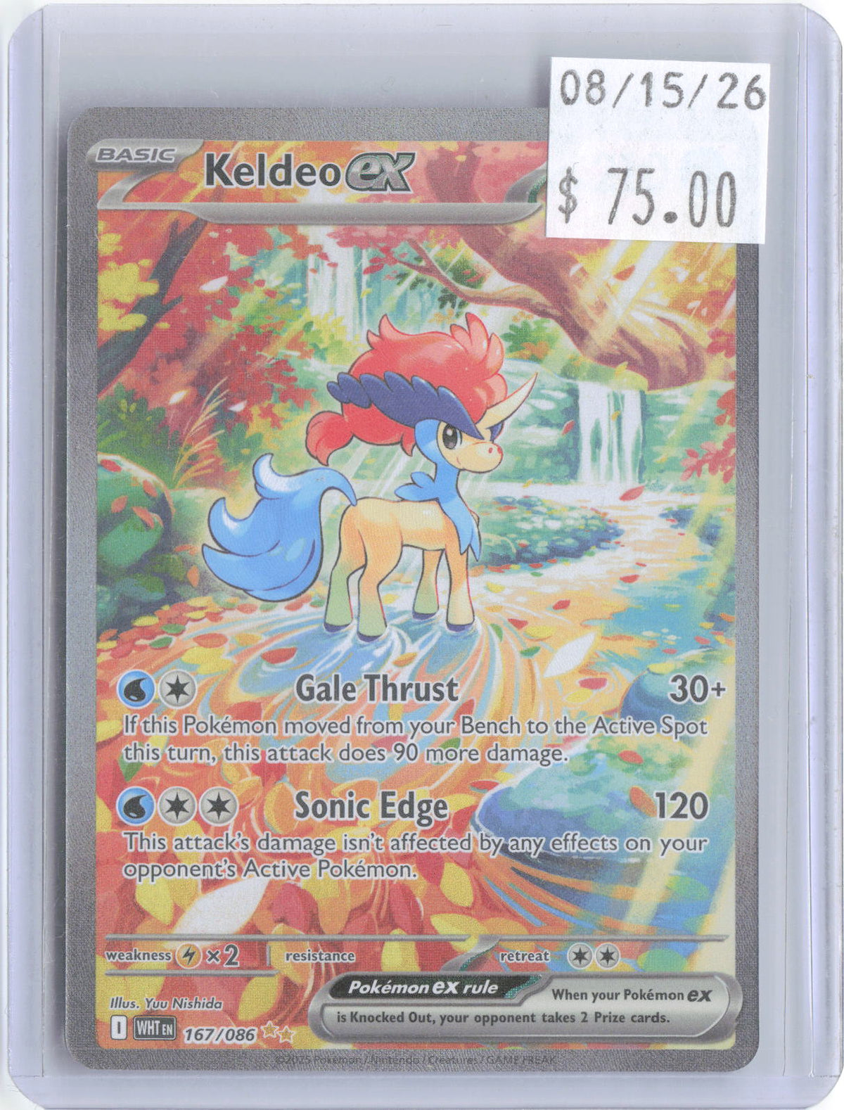 Keldeo ex 167/086 Holo Special Illustration Rare White Flare Pokemon Near Mint