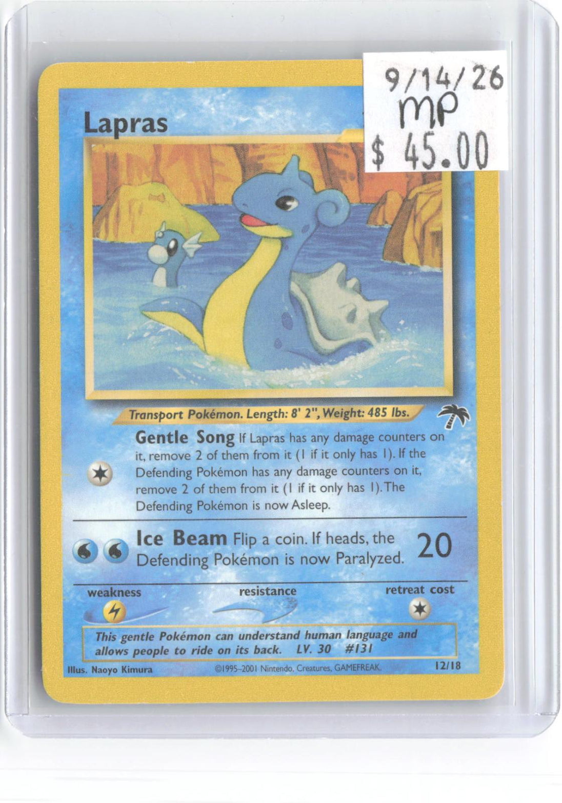Lapras 12/18 Southern Islands Pokemon Moderately Played