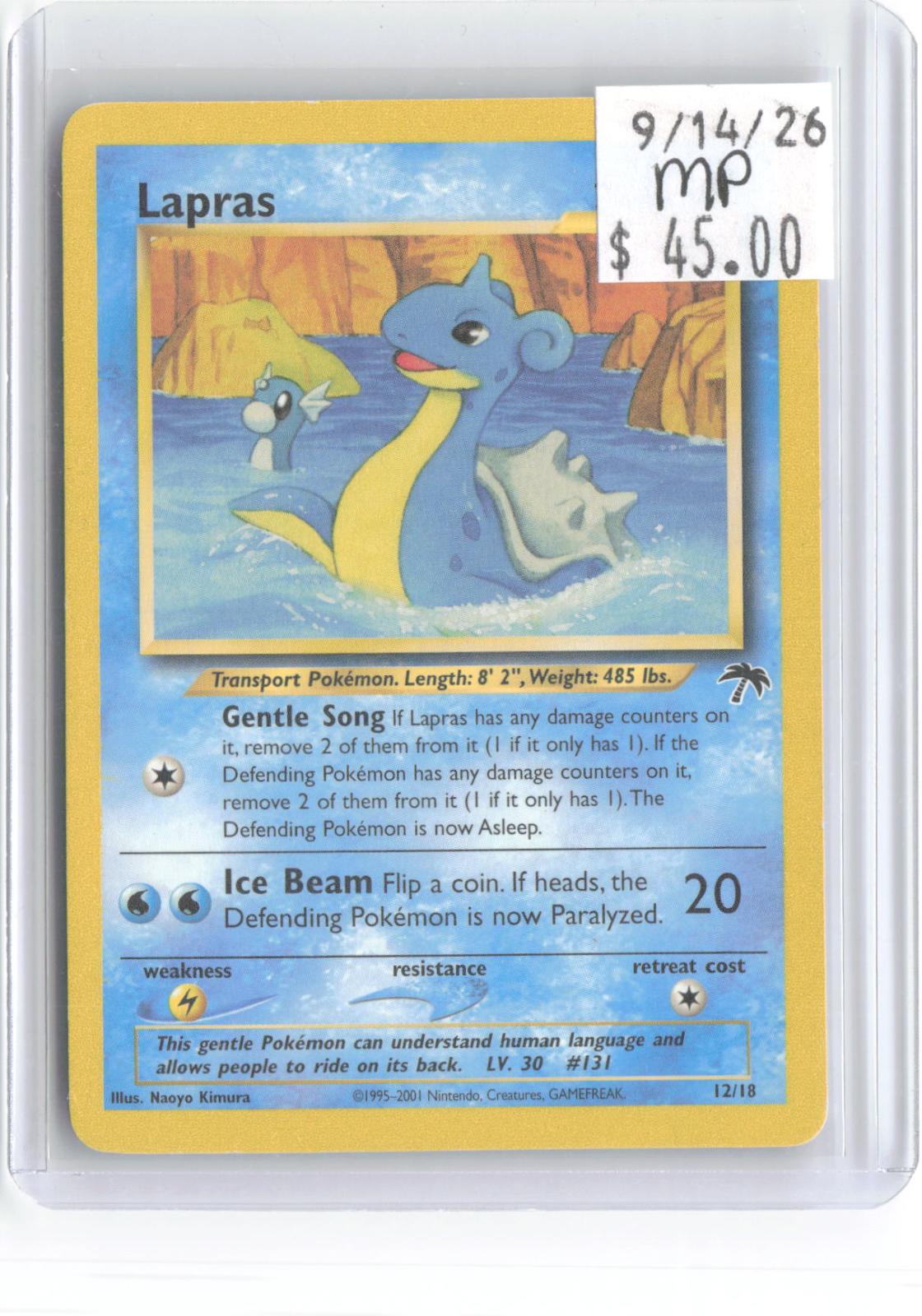 Lapras 12/18 Southern Islands Pokemon Moderately Played