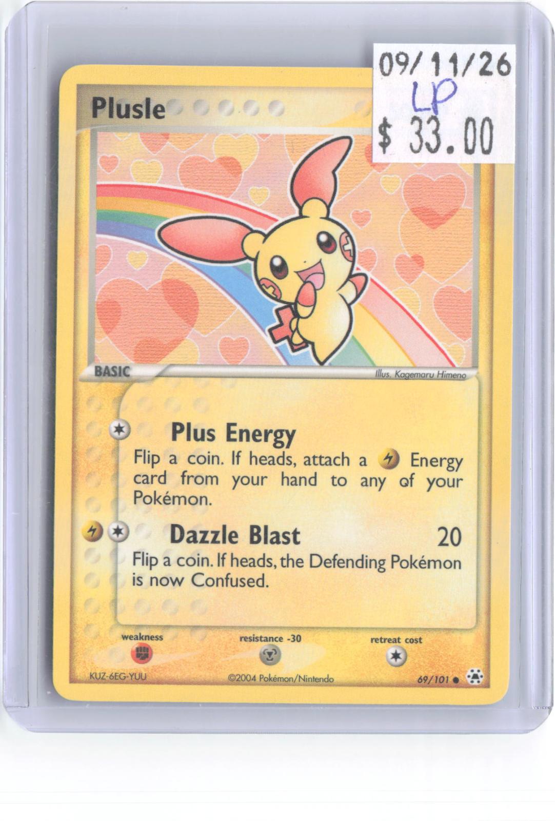 Plusle 69/101 Common Hidden Legends Pokemon Lightly Played