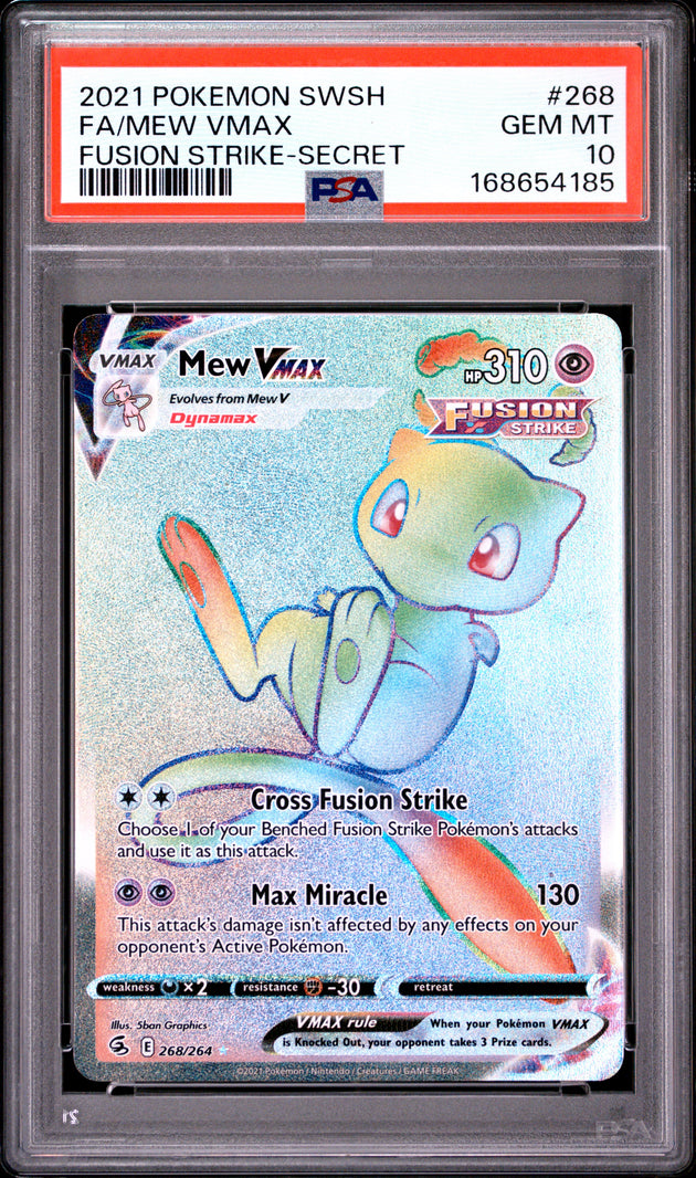 Mew Vmax 268/264 Secret Fusion Strike Pokemon PSA 10