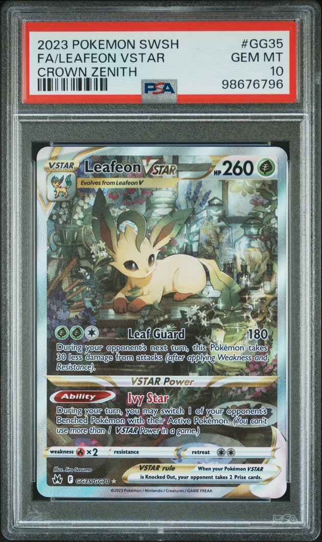 Leafeon Vstar GG35/GG70 Sword Shield Crown Zenith Pokemon PSA 10