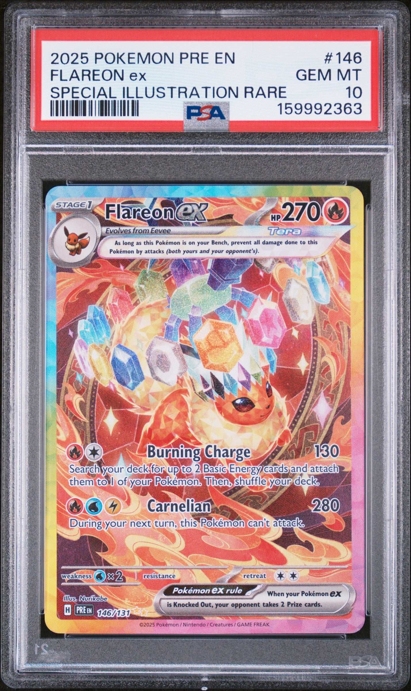Flareon EX 146/131 Special Illustration Rare Prismatic Evolutions Pokemon PSA 10