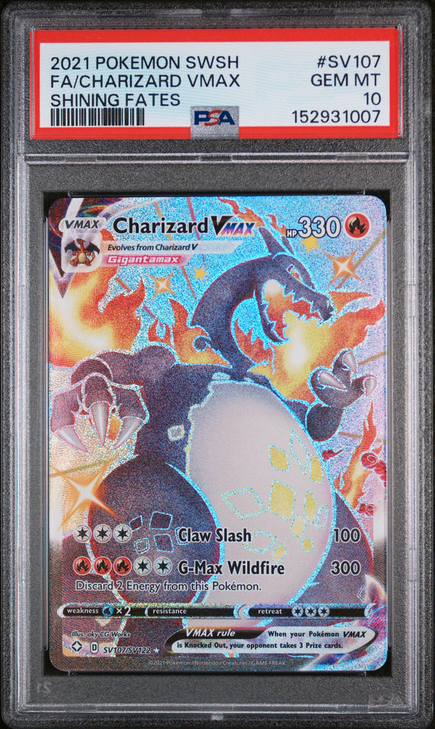 Charizard Vmax SV107/072 Shining Fates Pokemon PSA 10