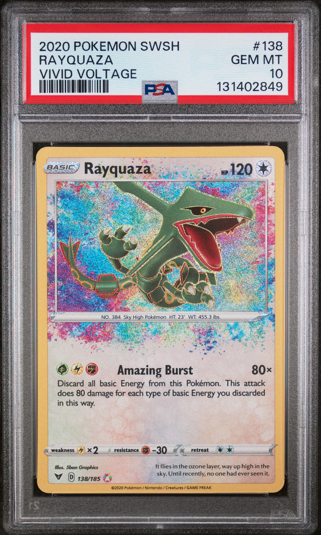 Rayquaza 138/185 Vivid Voltage Pokemon PSA 10