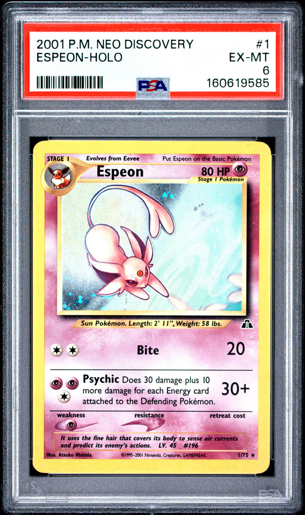 Espeon Holo 1/75 Neo Discovery Pokemon PSA 6