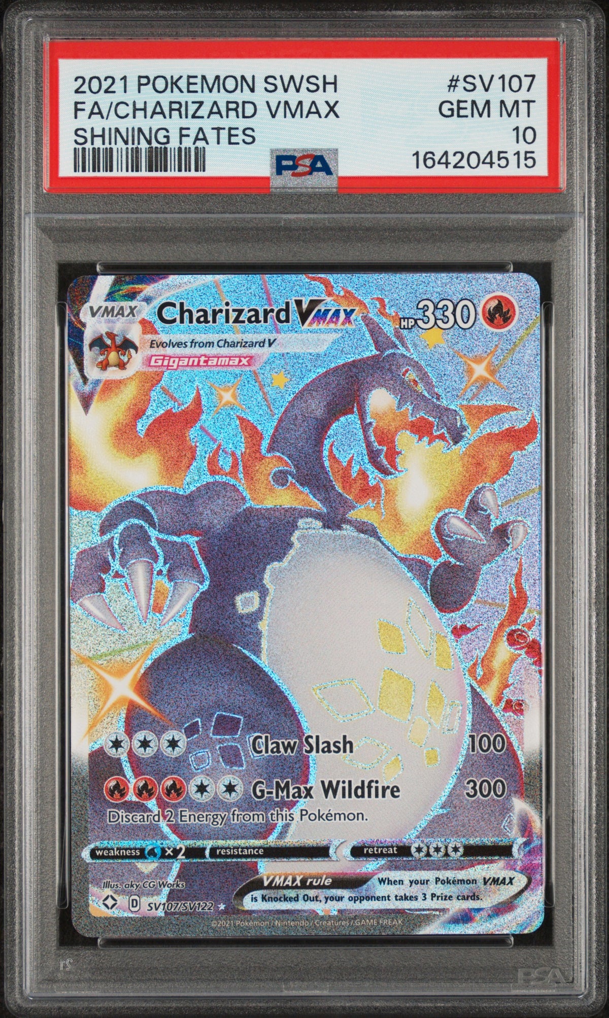 Charizard Vmax SV107/072 Shining Fates Pokemon PSA 10 Gem Mint