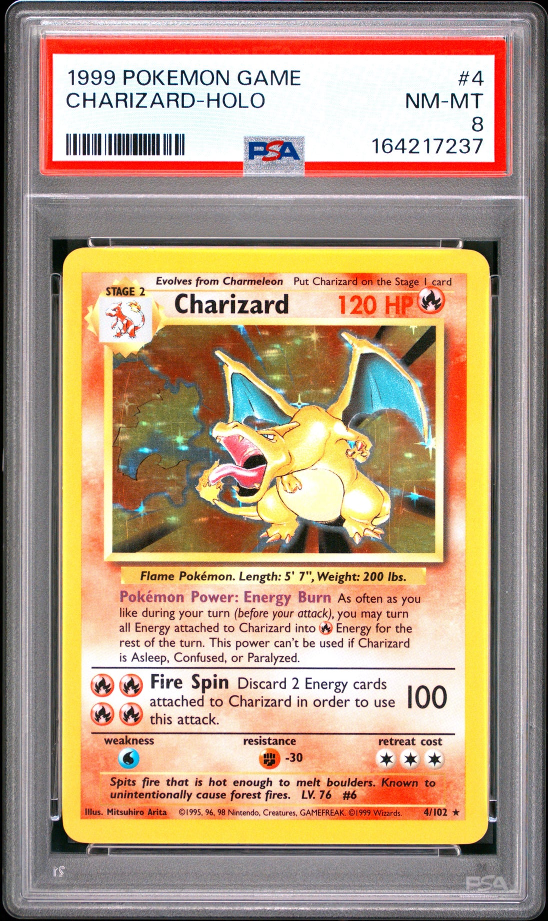 Charizard Holo 4/102 Game Pokemon PSA 8 Nm-Mt