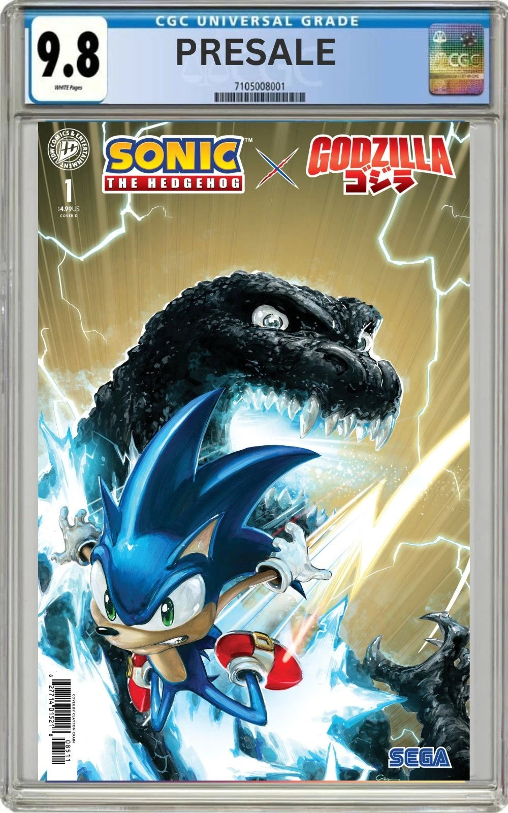 CGC 9.8 Sonic X Godzilla #1 Clayton Crain Variant (Presale 7/15/26)