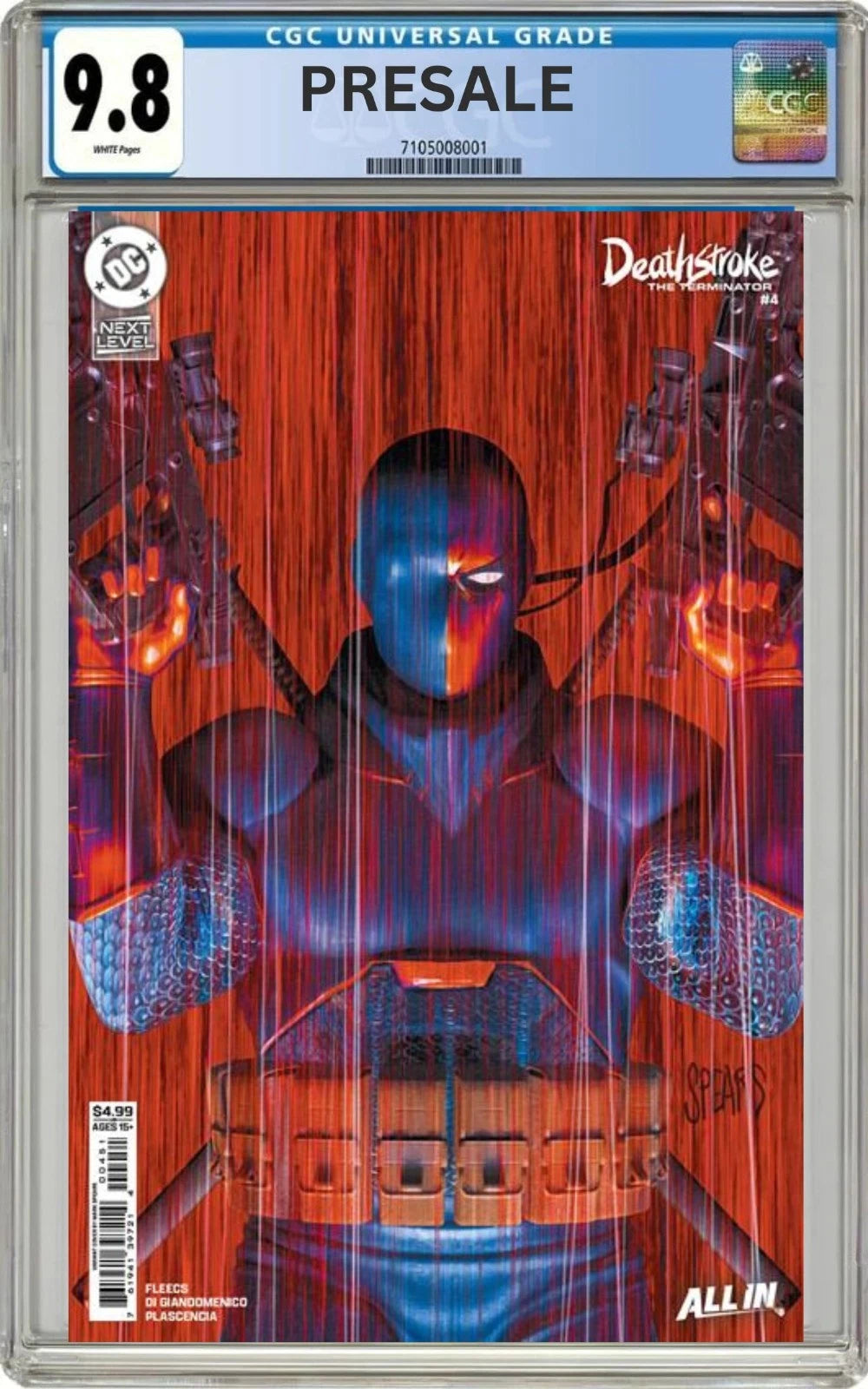 CGC 9.8 Deathstroke: The Terminator #4 Cover E Mark Spears Variant (Presale 6/17/26)
