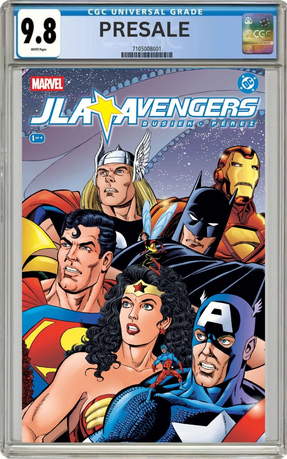 CGC 9.8 JLA / Avengers #1 Facsimile Edition 2026 Foil Variant George Perez Cover (Presale 5/27/26)