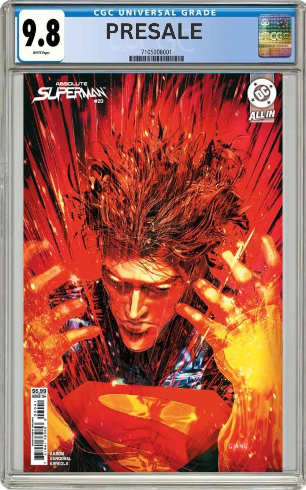 CGC 9.8 Absolute Superman #20 Cover D John Giang Variant (Presale 6/24/26)