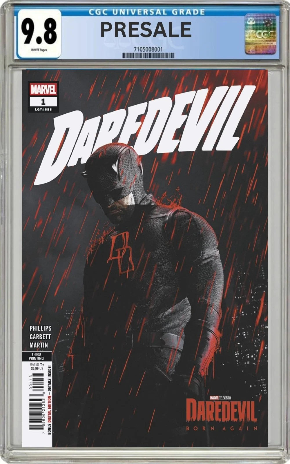 CGC 9.8 Daredevil #1 Television Variant 3rd Printing (Presale 6/24/26)