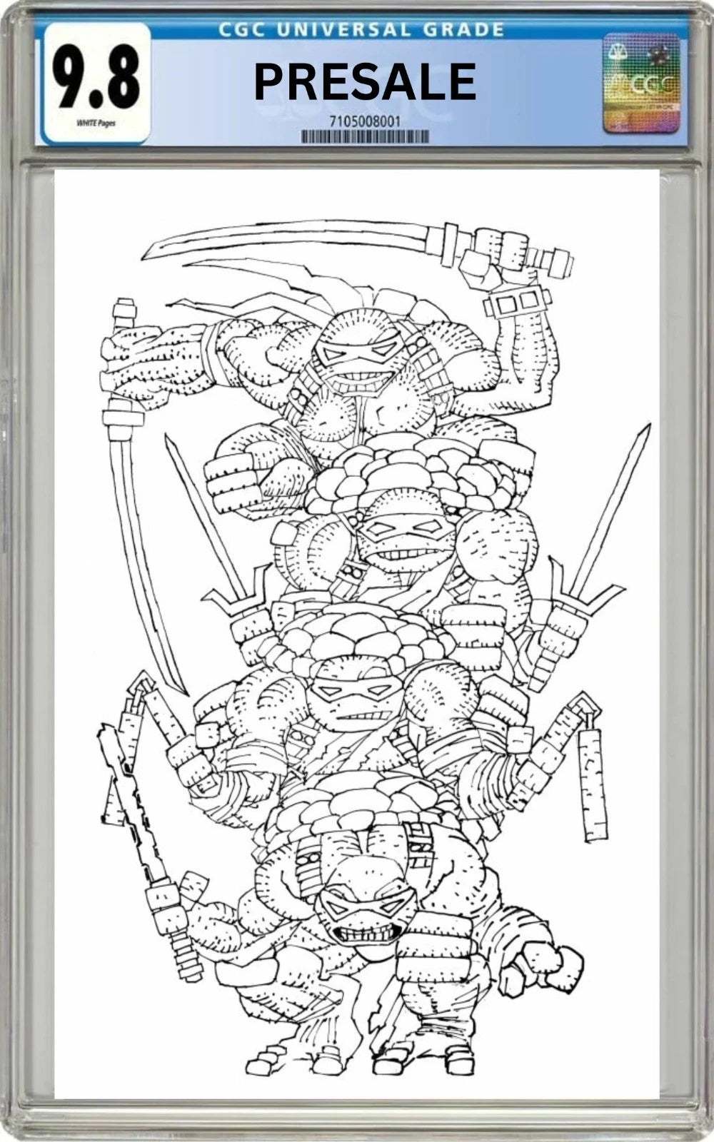 CGC 9.8 Teenage Mutant Ninja Turtles #20 Issue 300 FRANK MILLER 1:300 B&W Variant Cover (Pre-Sale 7/22/26)