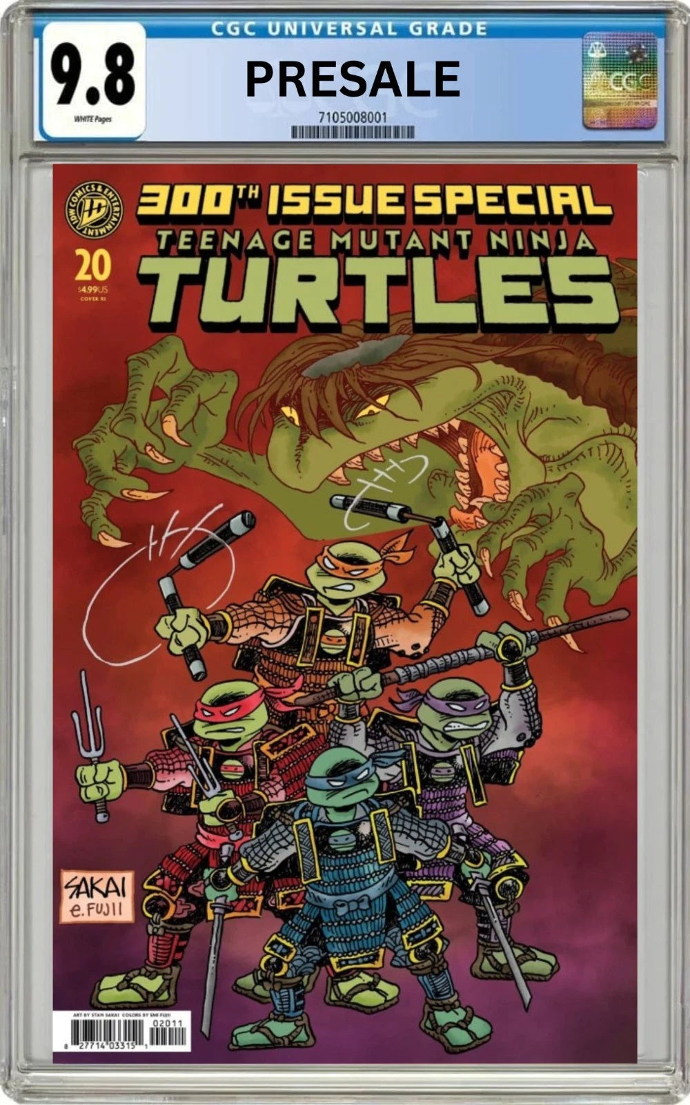 CGC 9.8 Teenage Mutant Ninja Turtles #20 Issue 300 STAN SAKAI 1:50 Variant Cover (Pre-Sale 7/22/26)