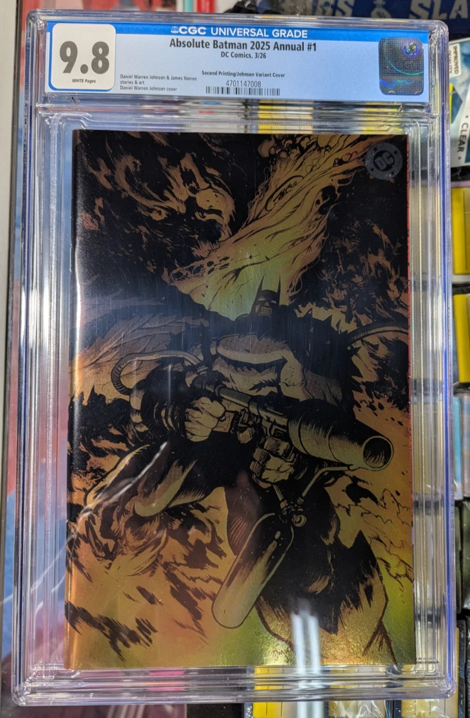 CGC 9.8 Absolute Batman Annual 1 Foil FLAMETHROWER Johnson 2nd Print