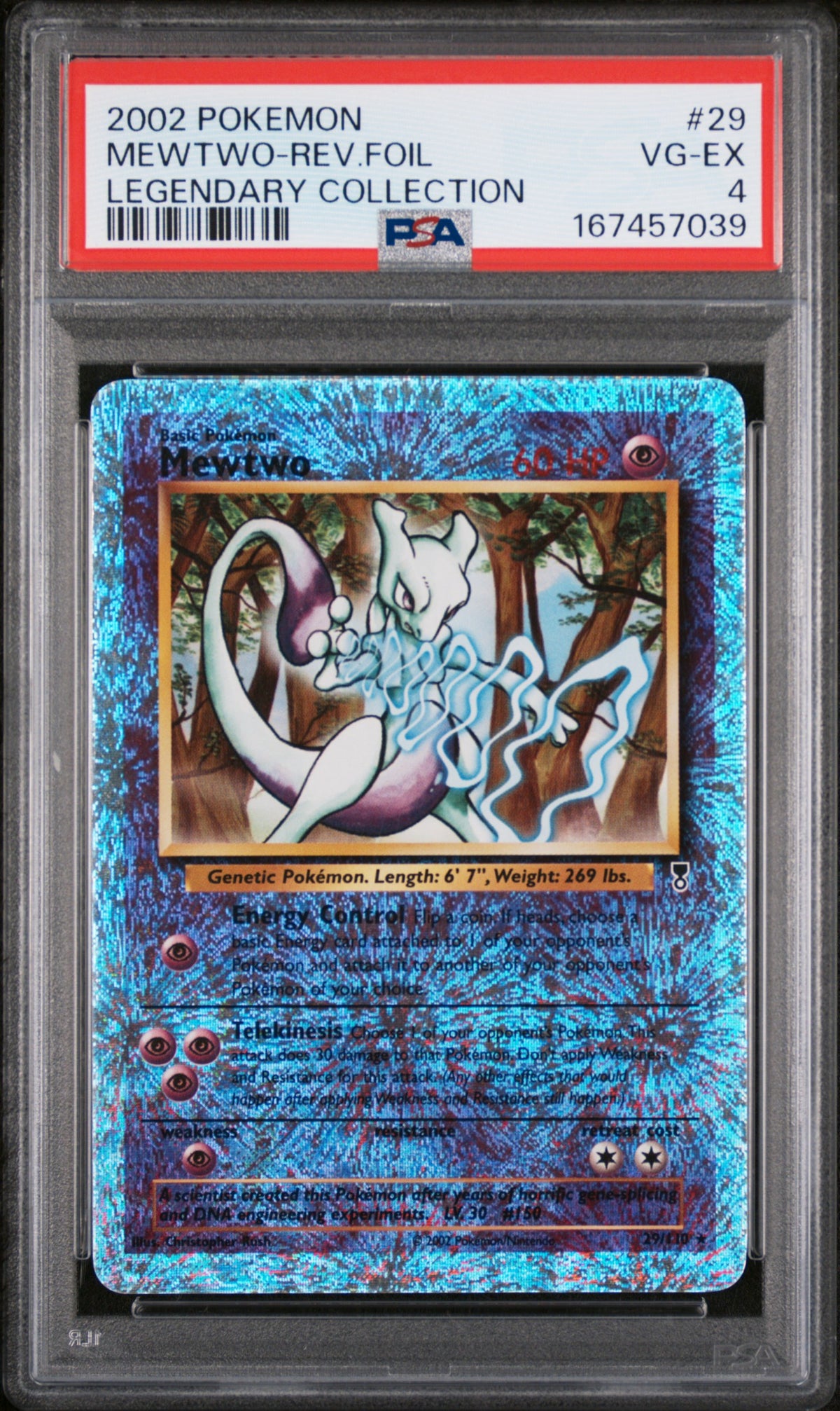 Mewtwo Reverse Holo 29 Legendary Coll. Pokemon PSA 4 Vg-Ex