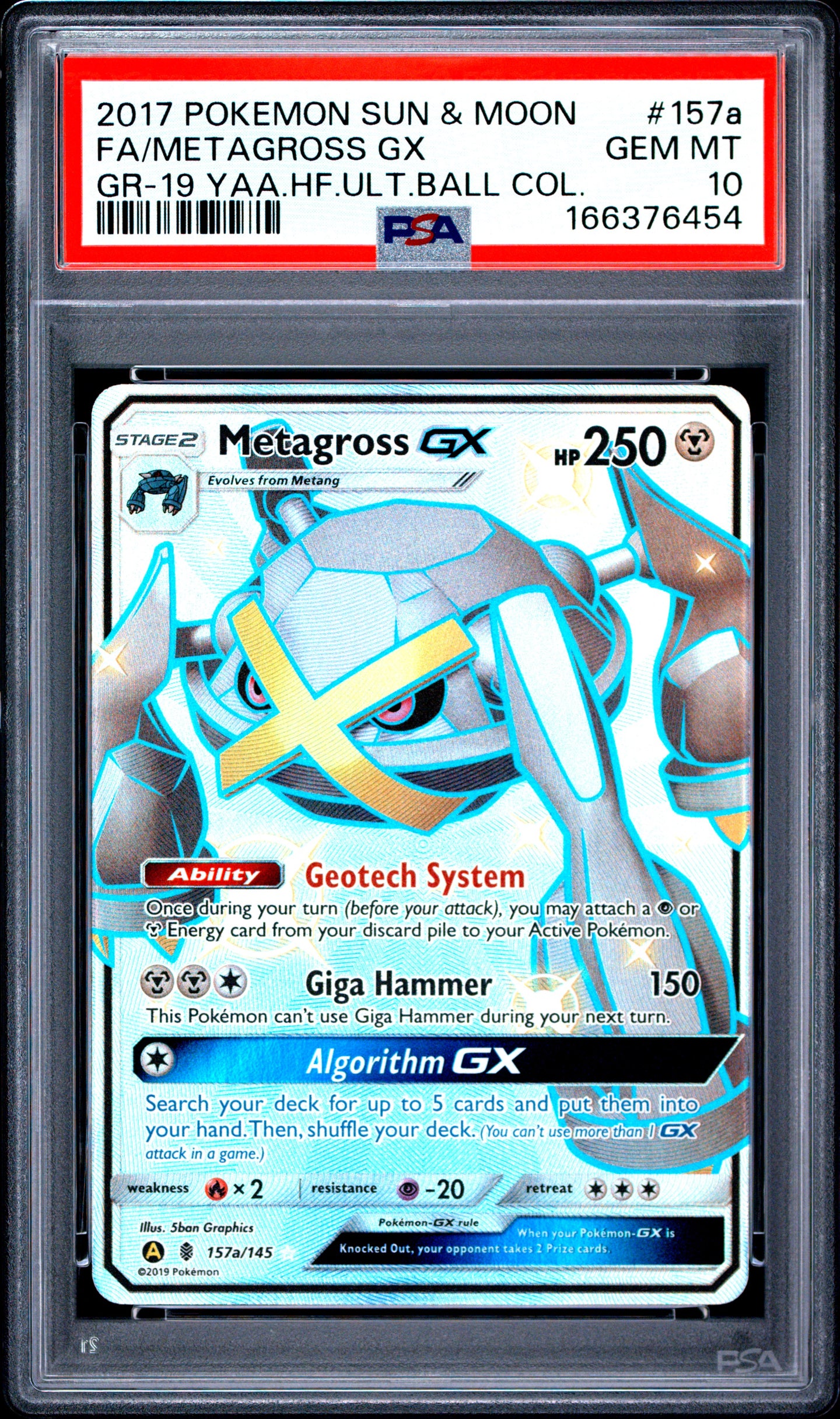 Metagross Gx 157A/145 2019 Hidden Fates Ultra Ball Collection Pokemon PSA 10