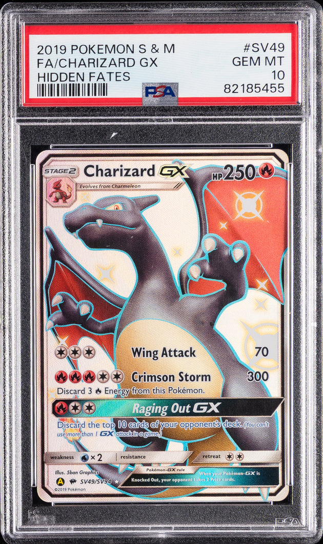 Charizard Gx SV49/SV94 Hidden Fates Pokemon PSA 10