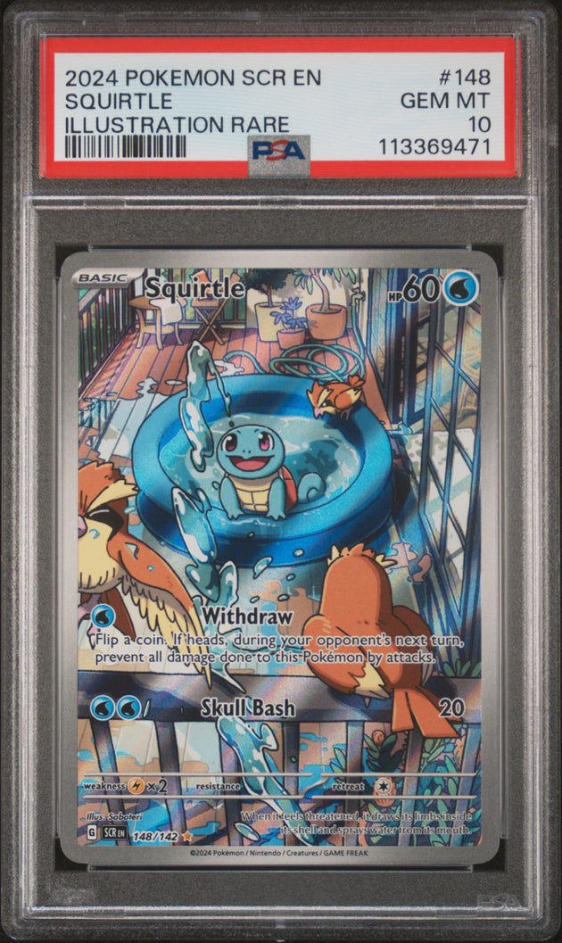 Squirtle 148/142 Illustration Rare Stellar Crown Pokemon PSA 10